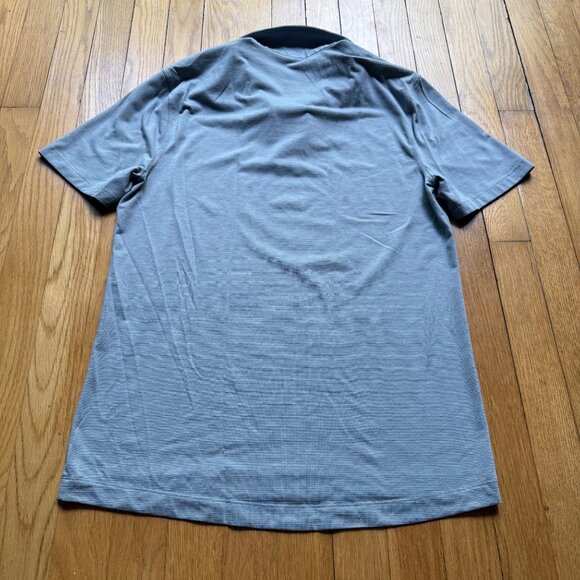 Lululemon Size L Ash Gray Soft Jersey Classic Fit Short Sleeve Polo Shirt Top - Picture 9 of 12
